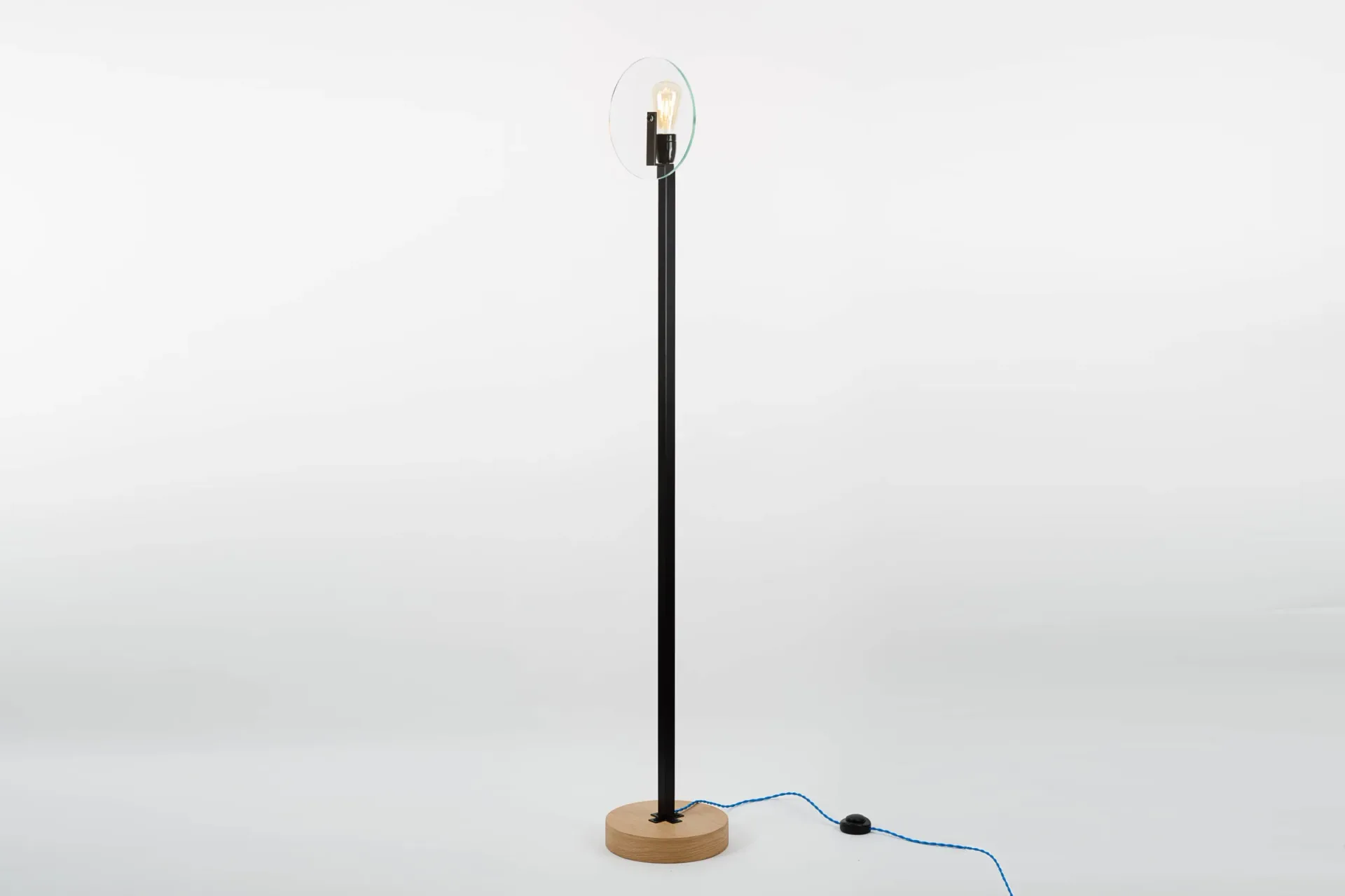 Lampadaire verre et métal design Vaneau
