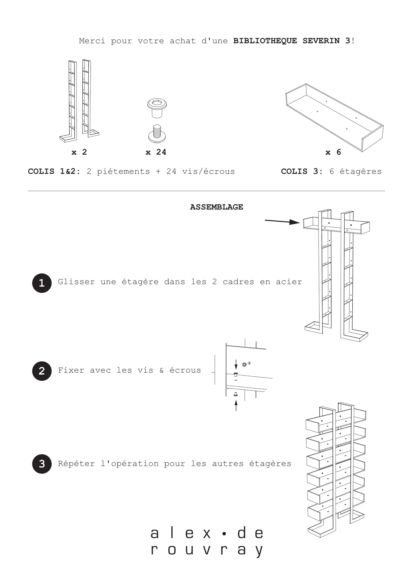 Bibliothèque bois et métal design Séverin 3
